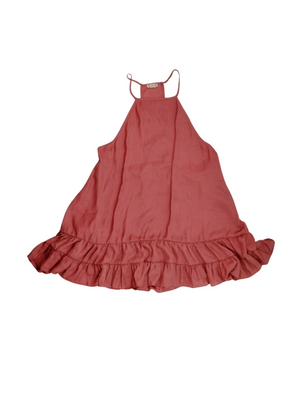 Free People Rust Flowy Ruffle Blouse Size Small Boho Tank